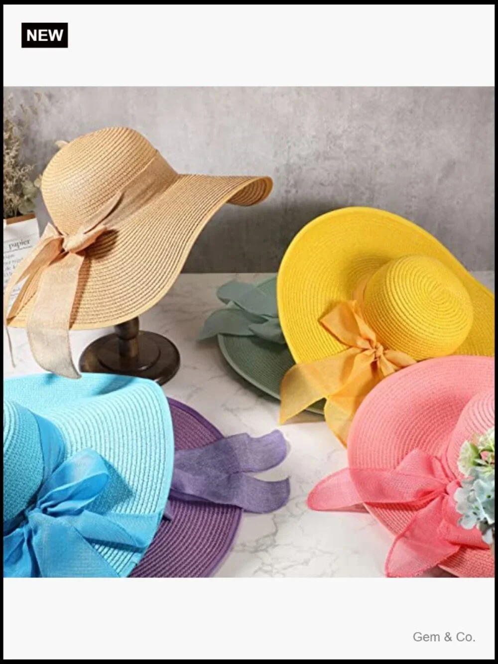 Wide Brim Straw Hats Floppy Sun Hat Set of 12 Foldable Panama Fedora for Beach